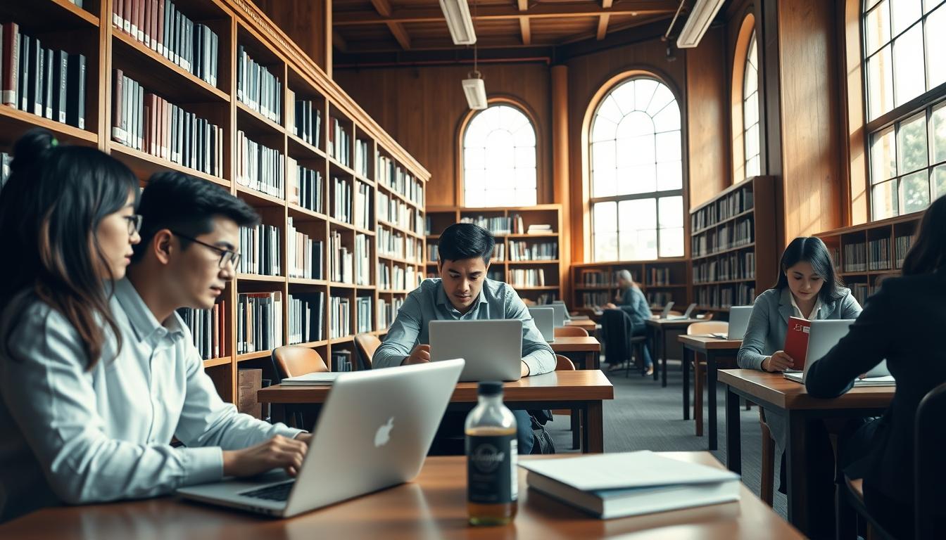Students working in research laboratory